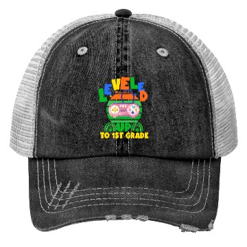 Discover Level up to 1st grade, back to school Trucker Hats