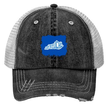 Discover Kentucky Typography Sticker in State Shape Trucker Hats