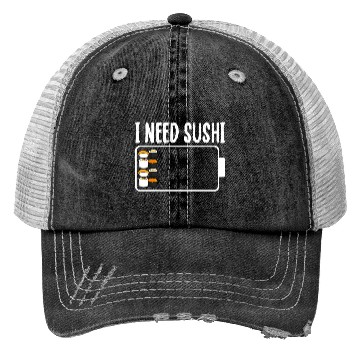 Discover Sushi low battery funny cool Trucker Hats