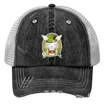 Discover small rabbit in costume with hat and leather pants Trucker Hats