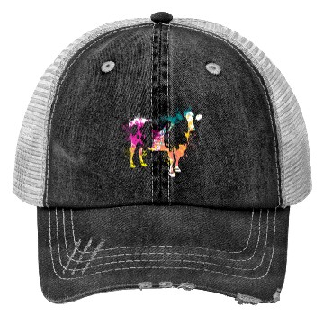 Discover Colerfull Splash Art Farm animals cow Trucker Hats