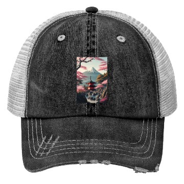 Discover Asia Landscape Serene Mount Fuji Trucker Hats