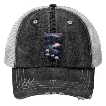 Discover Asia Landscape by night Serene Mount Fuji Trucker Hats