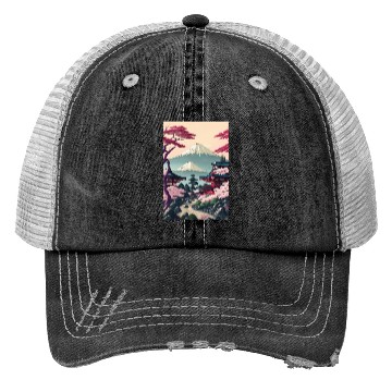 Discover Asia Landscape Serene Mount Fuji Trucker Hats