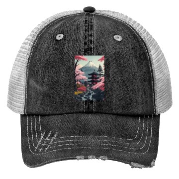 Discover Asia Landscape Serene Mount Fuji Trucker Hats
