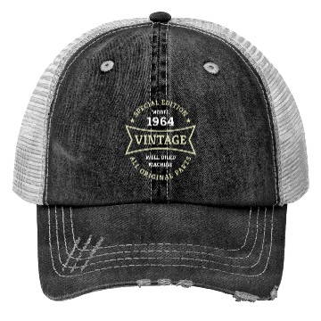 Discover 60th Birthday Gifts Born 1964 Vintage 60 Year Old Trucker Hats