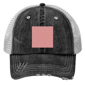 Discover Retro Checkered Pattern Coral Red Trucker Hats