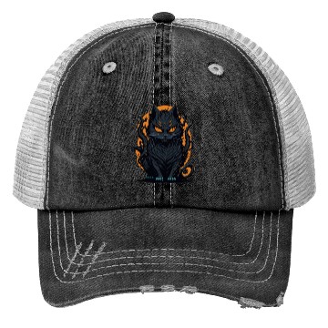 Discover A scary cat Halloween character Trucker Hats design