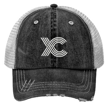 Discover Cross Country Running XC Lines Retro Retro Minimal Trucker Hats