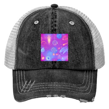 Discover galaxy nebula draw abstract Trucker Hats