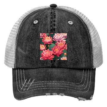 Discover Serenity Blooms: Timeless Lotus Pattern Trucker Hats