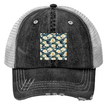 Discover Serenity Blooms: Timeless Lotus Pattern Trucker Hats