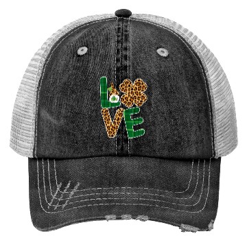 Discover Love Irish Gnome Shamrock Leopard Plaid St Trucker Hats