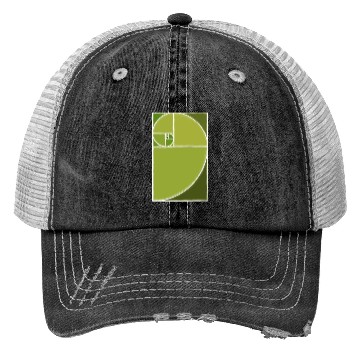 Discover Olive Green Fibonacci Spiral Trucker Hats