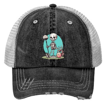 Discover Funny Golf Skull Funny Sport Trucker Hats