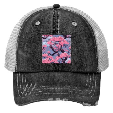 Discover Anime Euphoria: Fantasy Cherry Blossom Dreamscape Trucker Hats