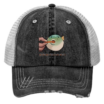 Discover Carrot Eating Pufferfish Meme Trucker Hats