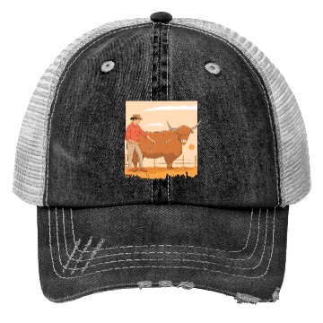 Discover Farmer With Highland Cow Trucker Hats