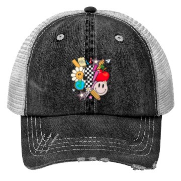 Discover Retro Teacher Life 2023 Back To School Trucker Hats