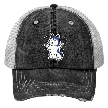 Discover Yoga Husky Dog Lover Malamute Trucker Hats