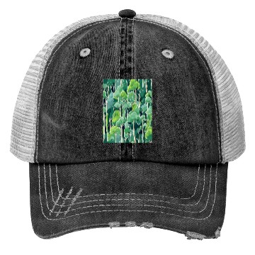 Discover Green Forest Sticker Trucker Hats