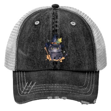 Discover Wizard Cat Magic Trucker Hats