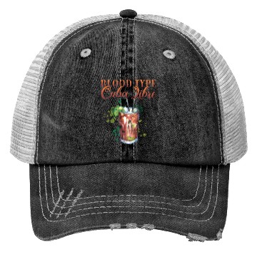 Discover Blood Type Cuba Libre Cocktail Bartender Trucker Hats