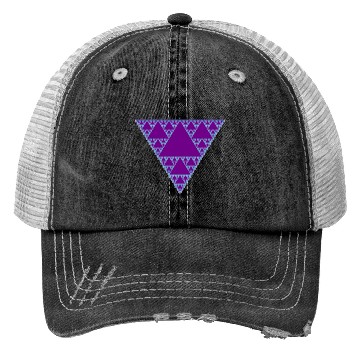 Discover 90s Triangle of Teal and Purple Trucker Hats