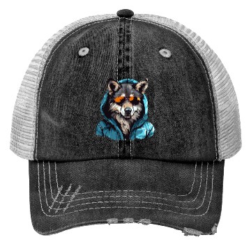 Discover Street Style Gray Wolf | Wolf Lovers Trucker Hats