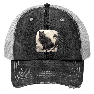 Discover Japanese ink art Cat Trucker Hats