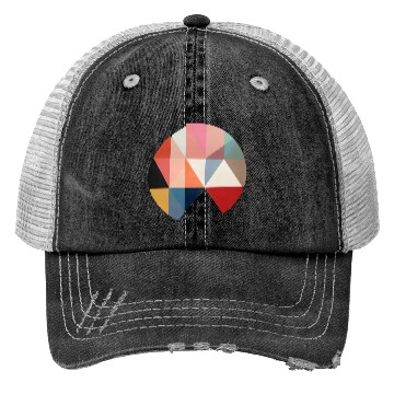 Discover Floral Modern Geometric Mid Century Trucker Hats