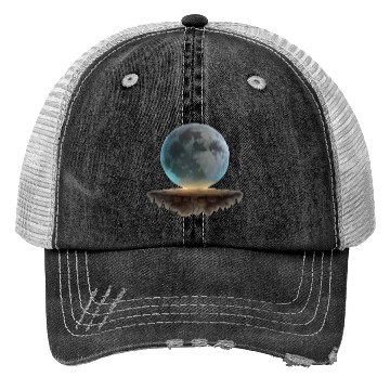 Discover 3 Dimensional (3D) Full Moon and Floating Island Trucker Hats