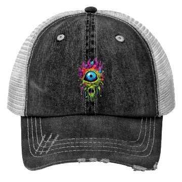 Discover Horror eye, scary zombie Trucker Hats