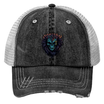 Discover scary Skull lion Trucker Hats