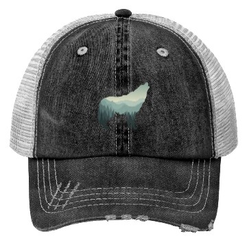 Discover Lone Wolf Survives The Mountain Trucker Hats