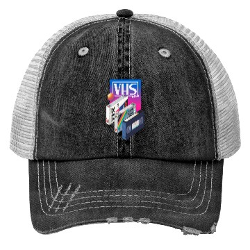 Discover 80s T ShirtVHS world Trucker Hats