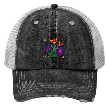 Discover Flaming Floral Dreams Trucker Hats