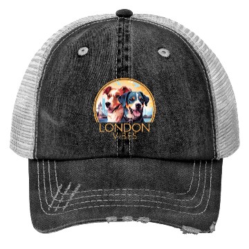 Discover London Vibes England Cute Dogs Dog Lovers Trucker Hats