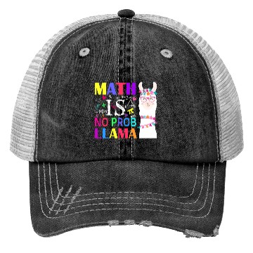 Discover Math Is No Prob-Llama Teacher Student First Day Trucker Hats