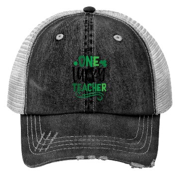 Discover One Lucky Teacher Clover Irish Ireland Trucker Hats