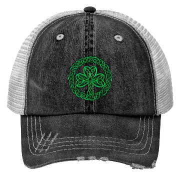 Discover Irish Celtic Knot Shamrock Clover Trucker Hats