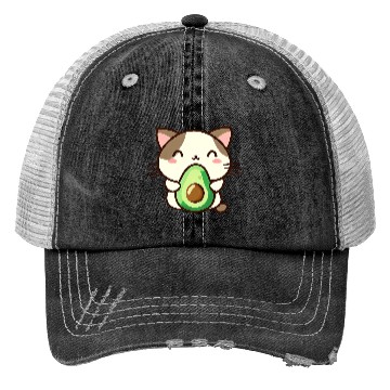 Discover Cat with avocado Trucker Hats