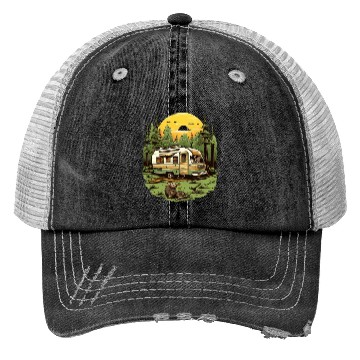 Discover Camping, sunset, nature, freedom, gift Trucker Hats