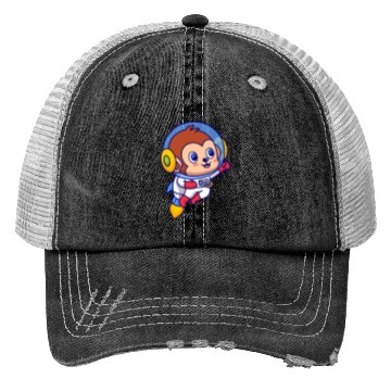 Discover Flying Monkey Astronaut Trucker Hats