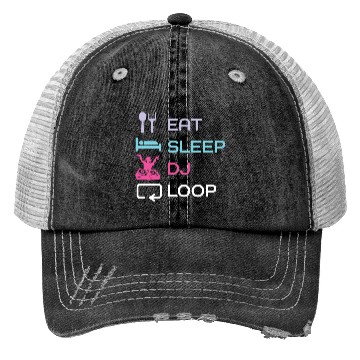 Discover Eat Sleep Dj Loop Repeat Funny Electronic Dance Trucker Hats