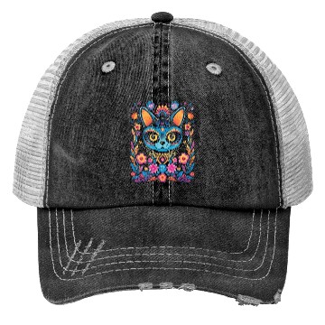 Discover Dia De Los Muertos Sugar Skull Mexican Holiday Trucker Hats