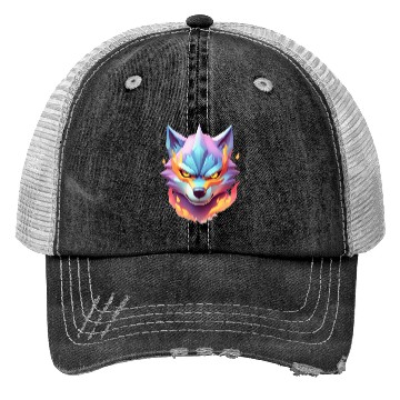 Discover Pastel Blaze Wolf Ninja Trucker Hats
