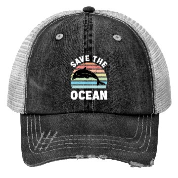 Discover Save The Ocean Dolphin Trucker Hats