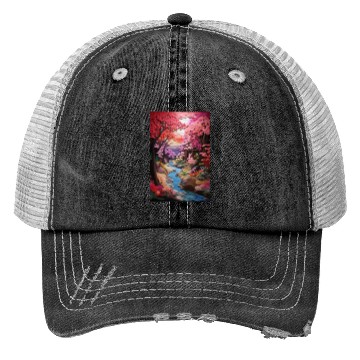 Discover Multi-color Zen Garden river - Japanese Trucker Hats