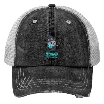 Discover Cute Cat Magic Wizard Kitty Funny Gamer Trucker Hats